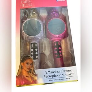 Paris Hilton Bluetooth Karaoke Microphones - Silver and Pink